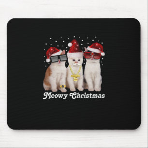 Gelukkig kerstfeest   Cute Cat met Santa Claus Muismat