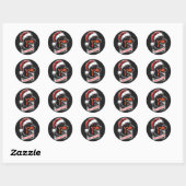 Gelukkig Kerstfeest - Dobermann Santa Hat Grappige Ronde Sticker (Vel)