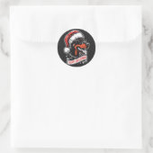 Gelukkig Kerstfeest - Dobermann Santa Hat Grappige Ronde Sticker (Tas)