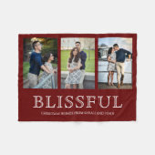 Gelukkig kerstfeest | Drie foto collage Fleece Deken (Voorkant (Horizontaal))