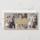Gelukkig Kerstfeest Fancy Script Multi Foto Collag Feestdagenkaart (Voorkant)