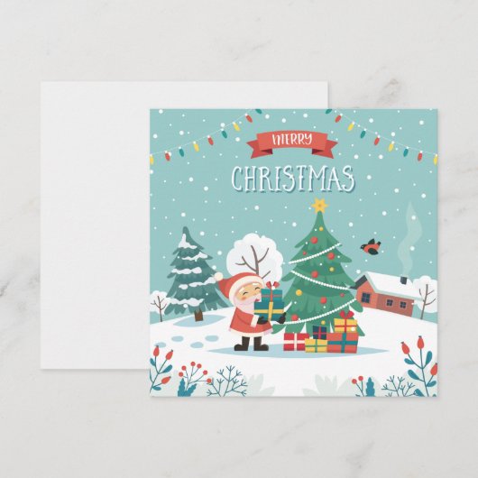 Gelukkig kerstfeest feestdagenkaart (Voorkant / Achterkant)