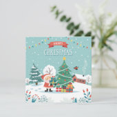 Gelukkig kerstfeest feestdagenkaart (Staand voorkant)