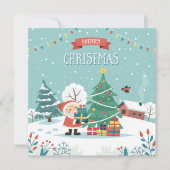 Gelukkig kerstfeest feestdagenkaart (Voorkant)