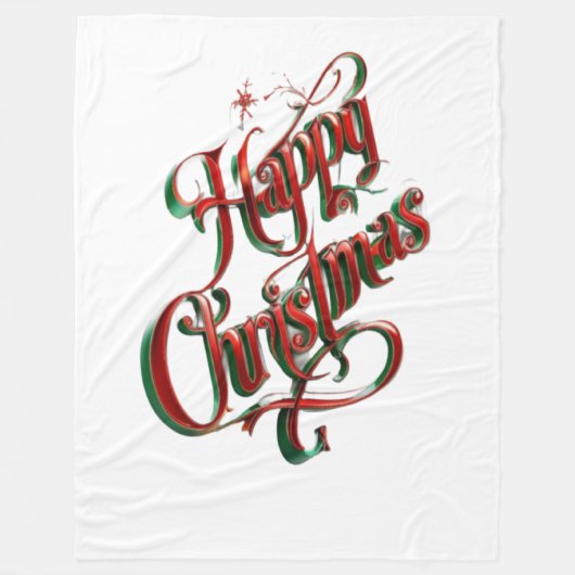 Gelukkig kerstfeest fleece deken (Voorkant)