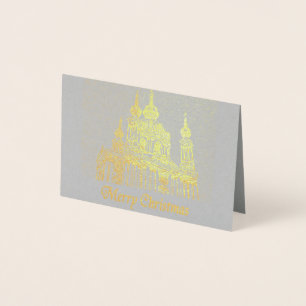 Gelukkig kerstfeest folie kaarten