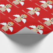 Gelukkig kerstfeest! Geel papier voor het ompakken (Hoek)