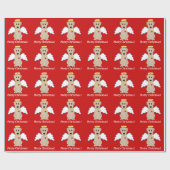 Gelukkig kerstfeest! Geel papier voor het ompakken (Vlak)