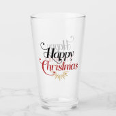 Gelukkig kerstfeest glas (Voorkant)