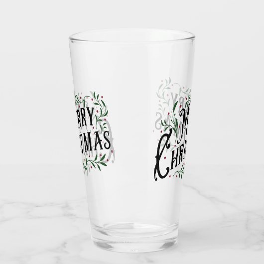 Gelukkig kerstfeest glas (Links)