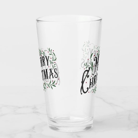 Gelukkig kerstfeest glas (Rechts)