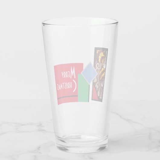 Gelukkig kerstfeest glas (Achterkant)