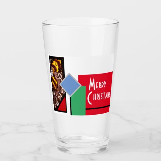Gelukkig kerstfeest glas (Voorkant)