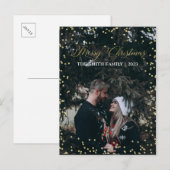 Gelukkig kerstfeest | Gold Stippen Holiday Foto Br Aankondigingskaart (Voorkant / Achterkant)