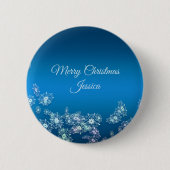 Gelukkig kerstfeest. Greeting.Name. Ronde Button 5,7 Cm (Voorkant)