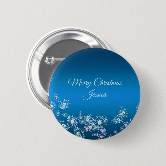 Gelukkig kerstfeest. Greeting.Name. Ronde Button 5,7 Cm (Voorkant /achterkant)