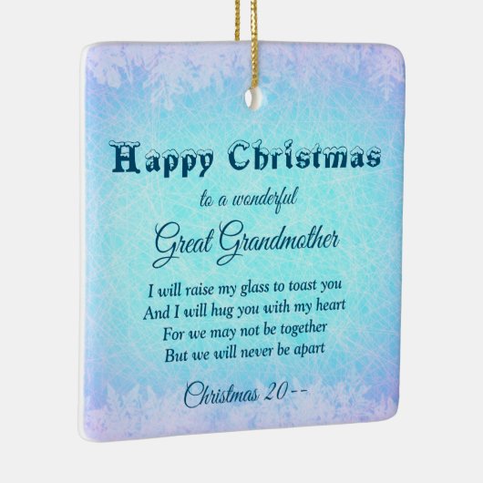 Gelukkig kerstfeest Grote grootmoeder keramische s Keramisch Ornament (Rechts)