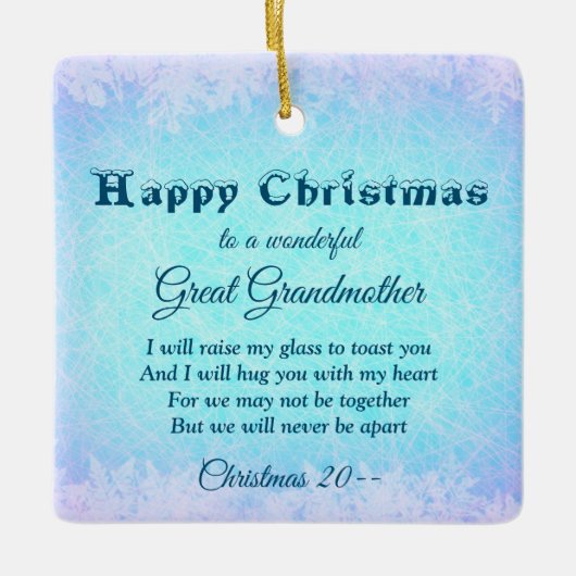 Gelukkig kerstfeest Grote grootmoeder keramische s Keramisch Ornament (Voorkant)