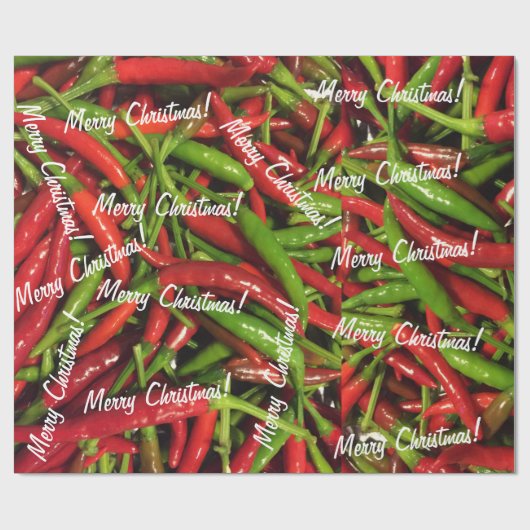 Gelukkig kerstfeest! Heet Peppers Wrapping Cadeaupapier (Vlak)
