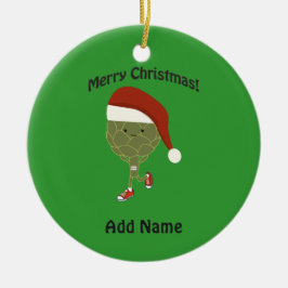 Gelukkig kerstfeest! Het runnen van Artichoke Keramisch Ornament