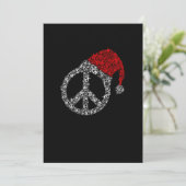 Gelukkig kerstfeest | Hippies Symbol Santa Claus P Bedankkaart (Staand voorkant)
