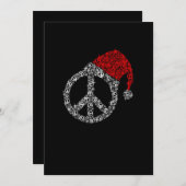 Gelukkig kerstfeest | Hippies Symbol Santa Claus P Bedankkaart (Voorkant / Achterkant)