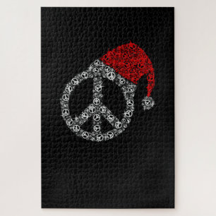 Gelukkig kerstfeest Hippies Symbol Santa Claus P Legpuzzel