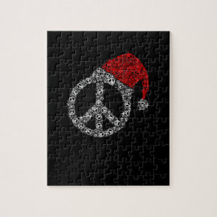 Gelukkig kerstfeest Hippies Symbol Santa Claus P Legpuzzel