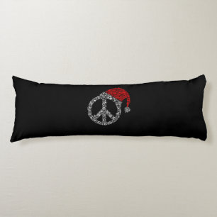 Gelukkig kerstfeest   Hippies Symbol Santa Claus P Lichaamskussen