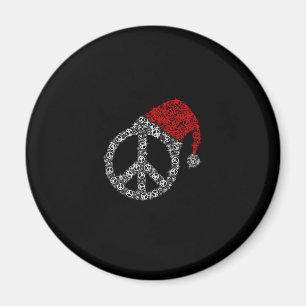 Gelukkig kerstfeest Hippies Symbol Santa Claus P Magneet