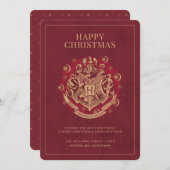 Gelukkig kerstfeest | HOGWARTS™ Crest - Rood Kaart (Voorkant / Achterkant)