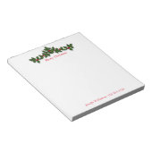 Gelukkig kerstfeest Holly op maat Notitieblok (Schuin)