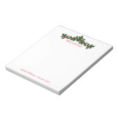 Gelukkig kerstfeest Holly op maat Notitieblok (Linkerzijde)