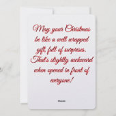 Gelukkig Kerstfeest Humorische Bericht Plat Kerstk Feestdagenkaart (Achterkant)