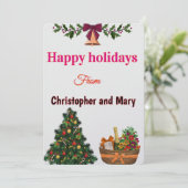 Gelukkig Kerstfeest Humorische Bericht Plat Kerstk Feestdagenkaart (Staand voorkant)