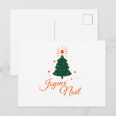 Gelukkig kerstfeest in het rood: klassieke boom en briefkaart (Voorkant / Achterkant)