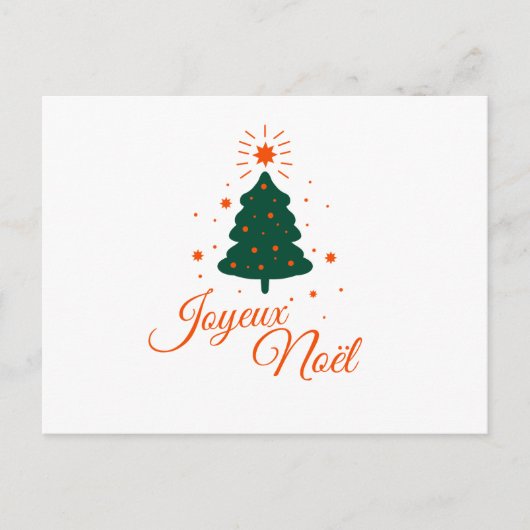 Gelukkig kerstfeest in het rood: klassieke boom en briefkaart (Voorkant)