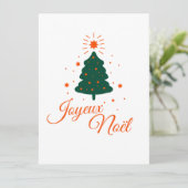 Gelukkig kerstfeest in het rood: klassieke boom en feestdagenkaart (Staand voorkant)