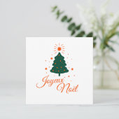 Gelukkig kerstfeest in het rood: klassieke boom en feestdagenkaart (Staand voorkant)