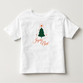 Gelukkig kerstfeest in het rood: klassieke boom en kinder shirts