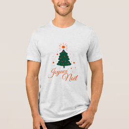 Gelukkig kerstfeest in het rood: klassieke boom en Tri-Blend shirt