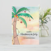 Gelukkig kerstfeest in juli feestdagenkaart (Staand voorkant)