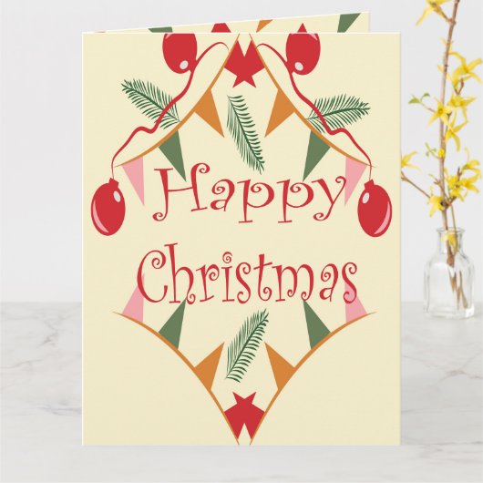 Gelukkig kerstfeest kaart (Gele Bloem)