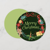 Gelukkig kerstfeest kaart (Voorkant / Achterkant)