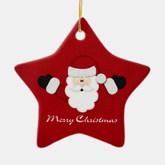 Gelukkig kerstfeest keramisch ornament (Voorkant)