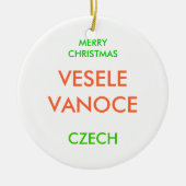 Gelukkig kerstfeest, keramisch ornament (Voorkant)