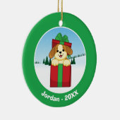 Gelukkig kerstfeest! keramisch ornament (Rechts)