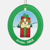 Gelukkig kerstfeest! keramisch ornament (Links)