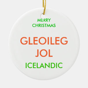 Gelukkig kerstfeest, keramisch ornament