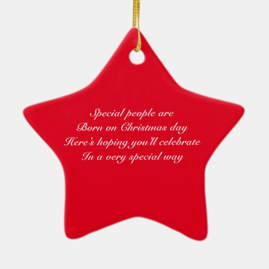 Gelukkig kerstfeest keramisch ornament (Achterkant)